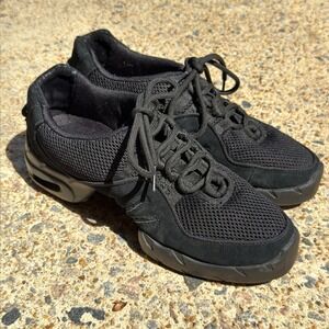 Bloch Boost DRT Mesh Split Sole Dance Sneakers Black Size 11.5 Jazz Shoes Lace